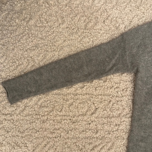 Sparkly Scoop Neck Circle Hem Grey Lightweight Sweater - Picture 4 of 10